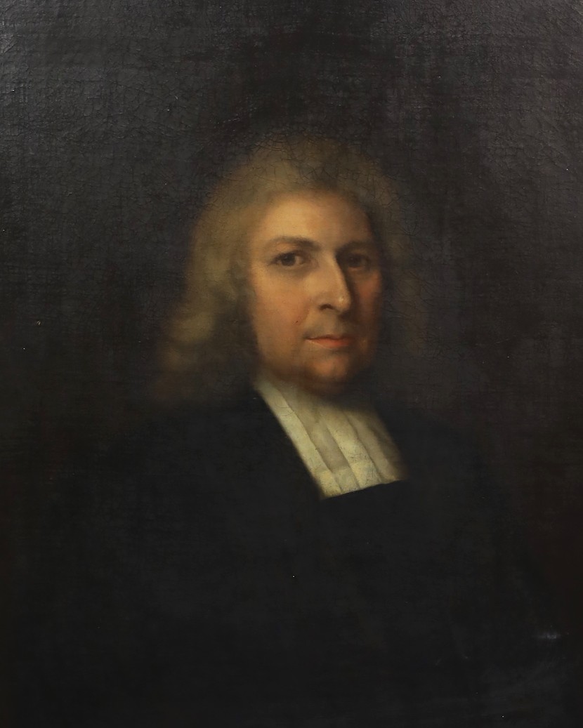 17th century English School, oil on canvas, Portrait of a Puritan gentleman, 76 x 62cm